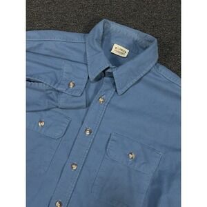 Vintage Five Brother Flannel Shirt Men Large‎ Tall Blue Chamois Heavyweight USA